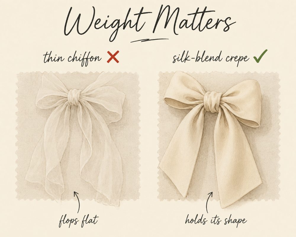 Fabric weight guide for tie-neck blouses