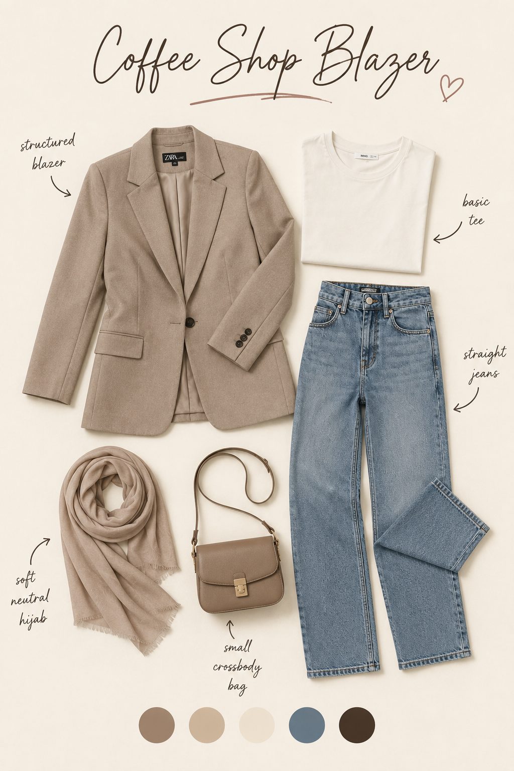 A Structured Blazer Over a Basic Tee and Straight Jeans