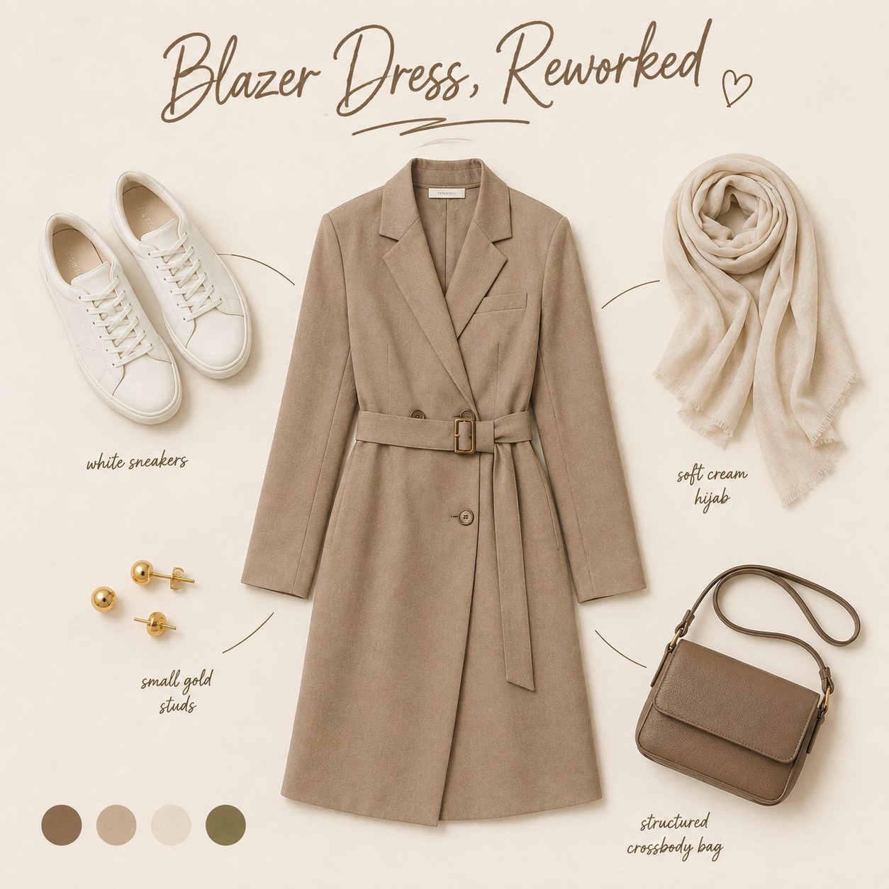 A Longline Blazer Dress With Sneakers