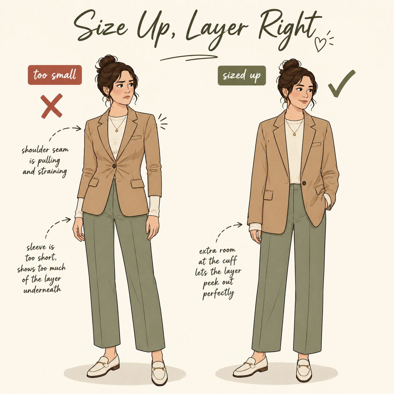 Size Up on Blazers and Coats by One Size