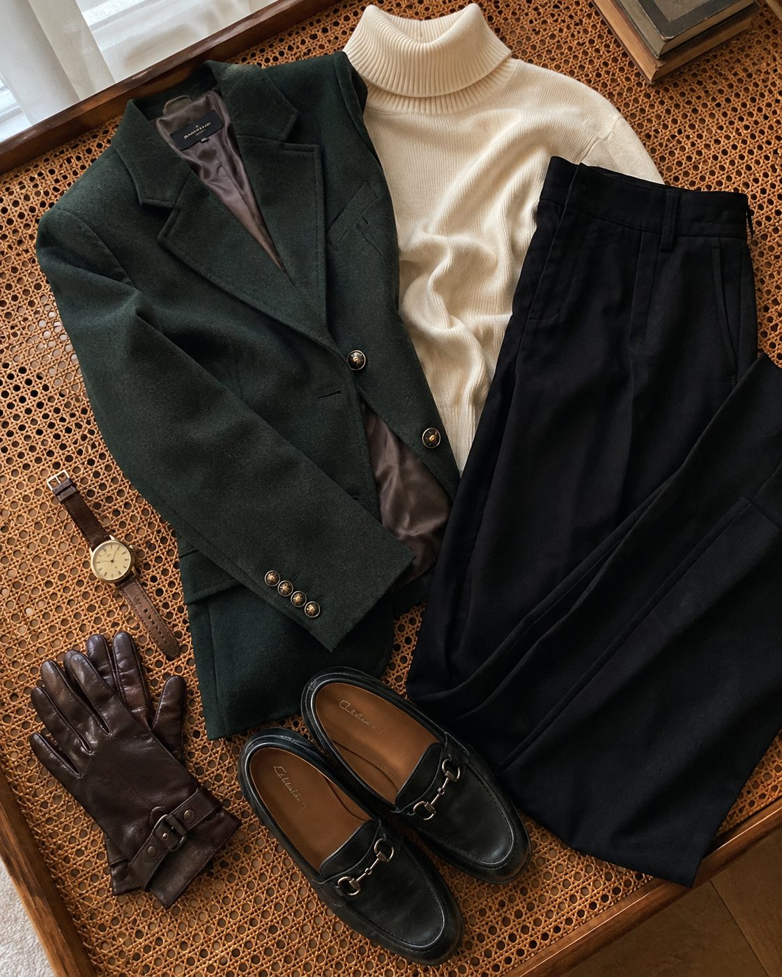 Cropped Puffer Vest Over a Long-Sleeve Henley