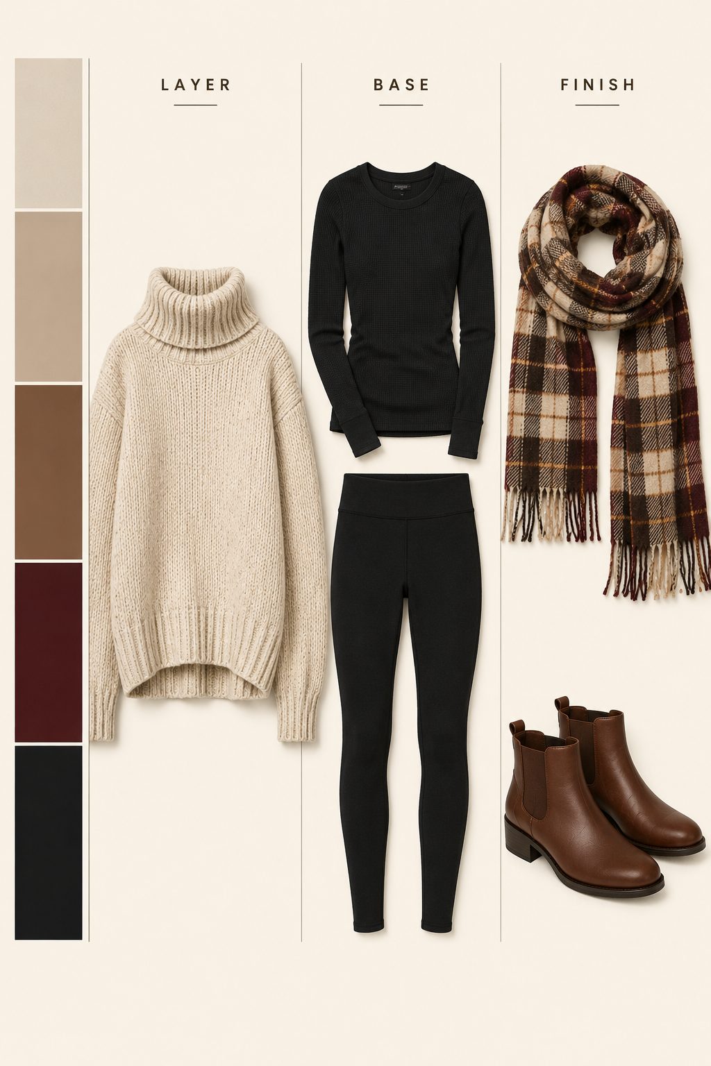 Pleated Plaid Skirt With Tights and a Cropped Sweater