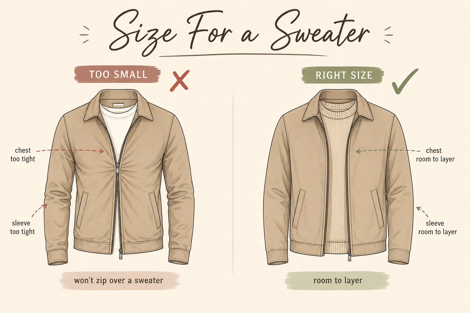 Size Your Coat to Fit Over a Sweater, Not Just a T-Shirt