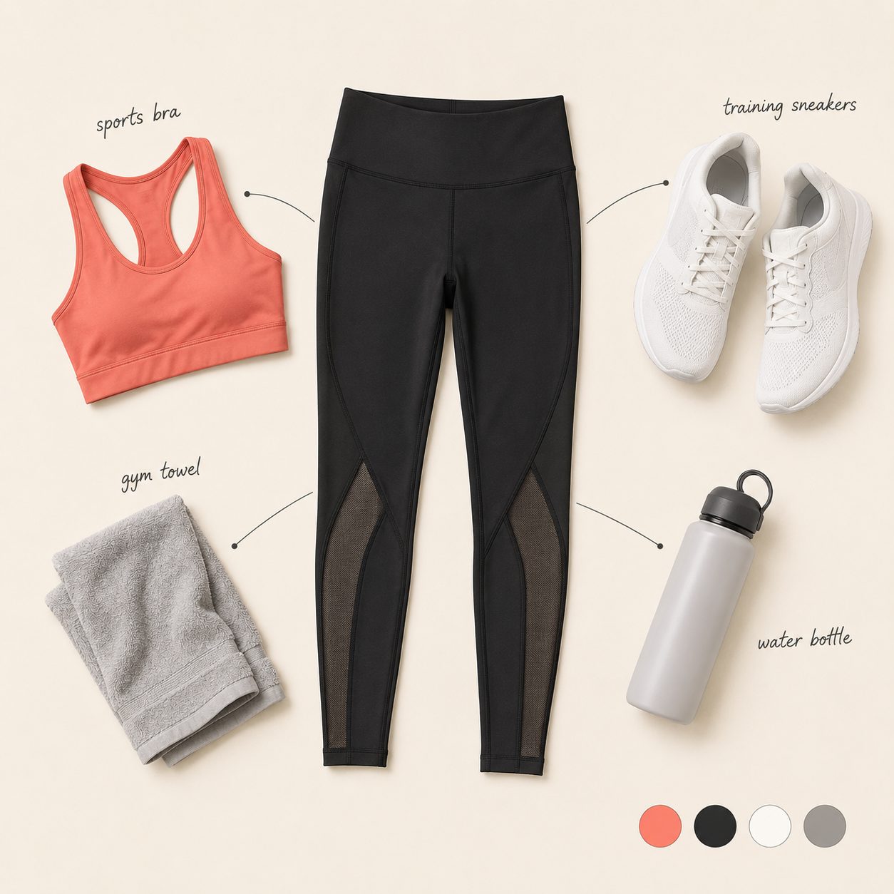 Mesh-Panel Yoga Pants With a Sports Bra for the Gym