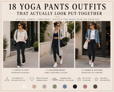 18 Yoga Pants Outfits That Actually Look Put-Together 18 Yoga Pants Outfits That Actually Look Put-Together