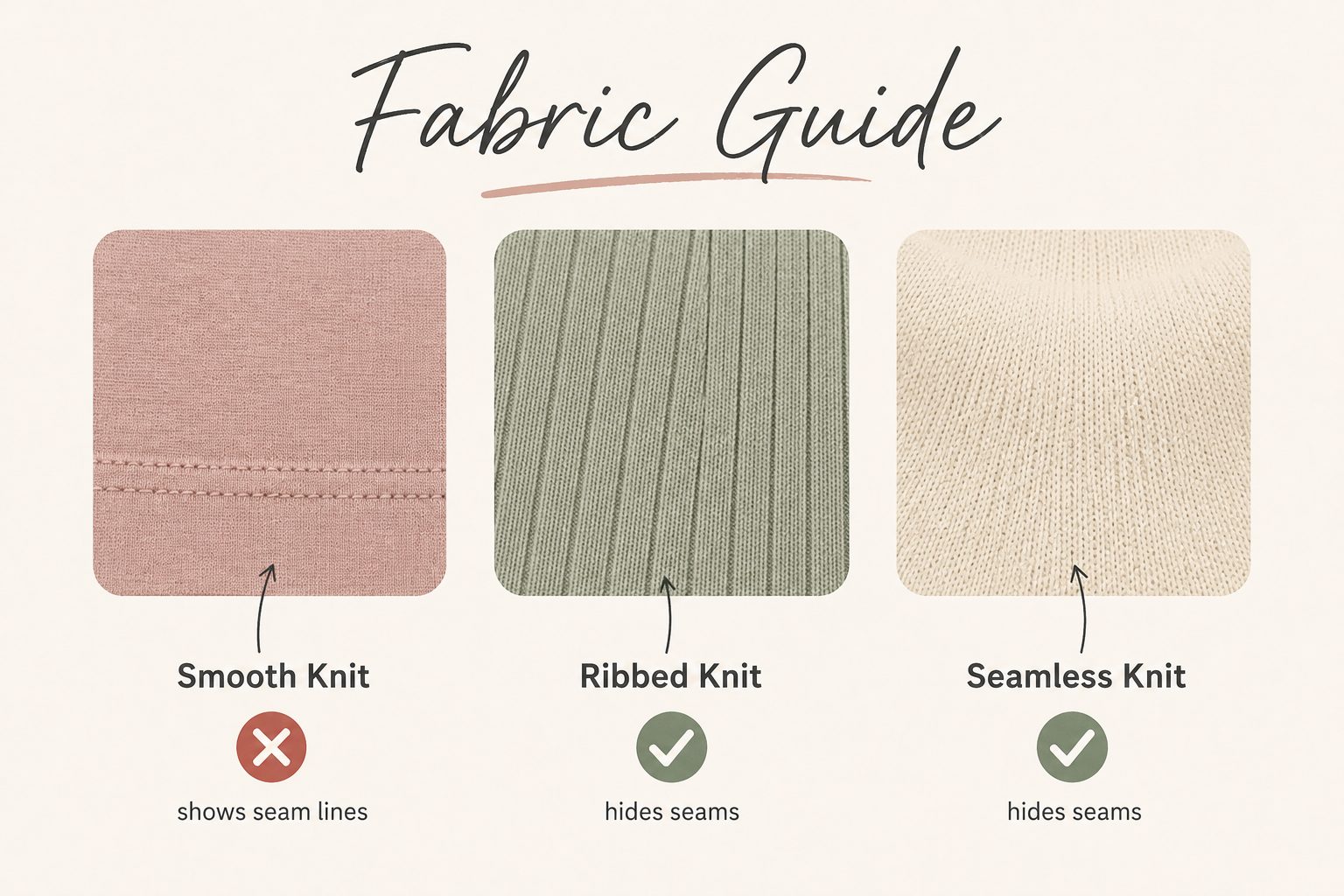 Choose Ribbed or Seamless Fabric to Hide Panty Lines