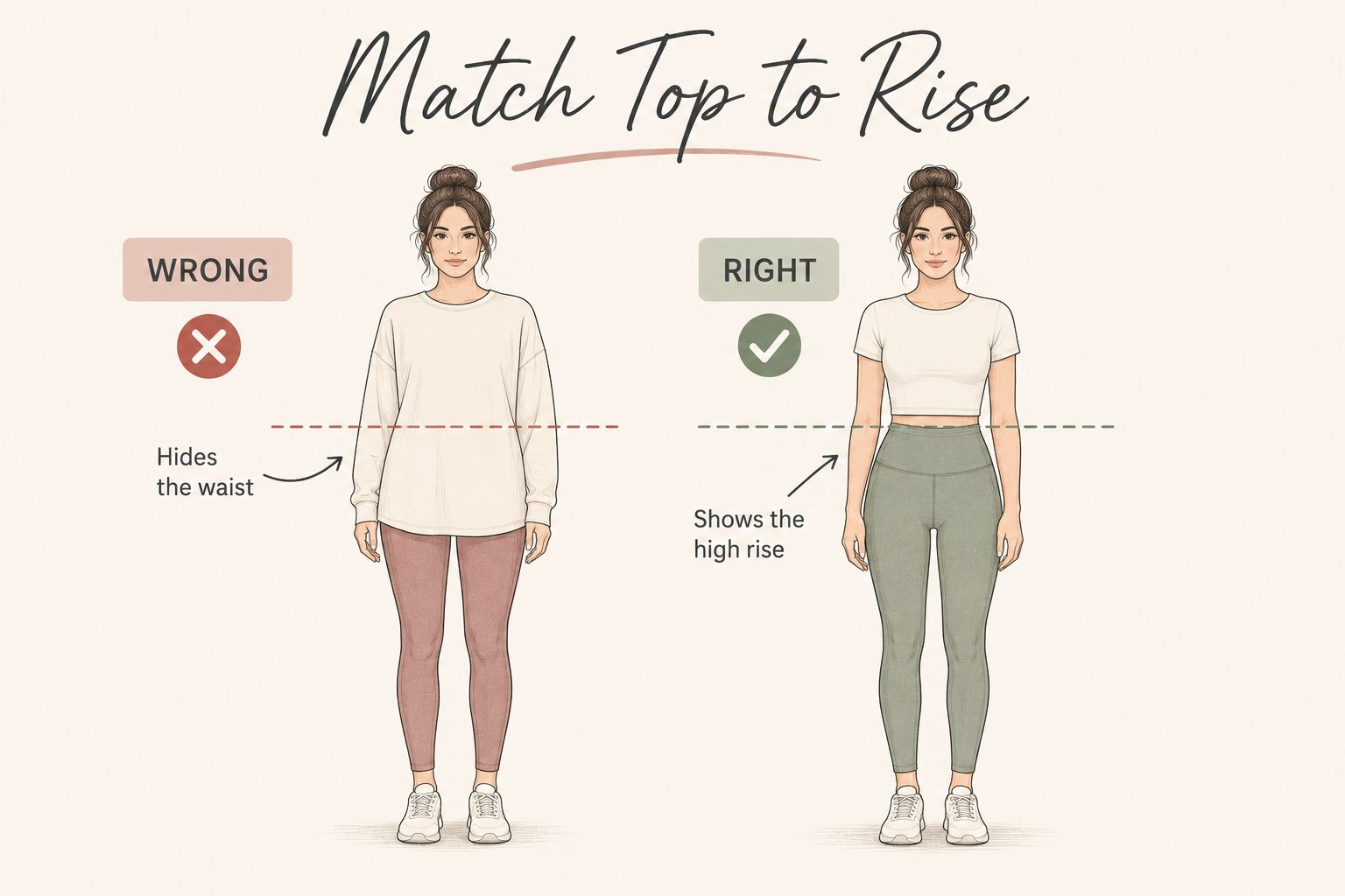 Match Your Top's Length to Your Yoga Pants' Rise