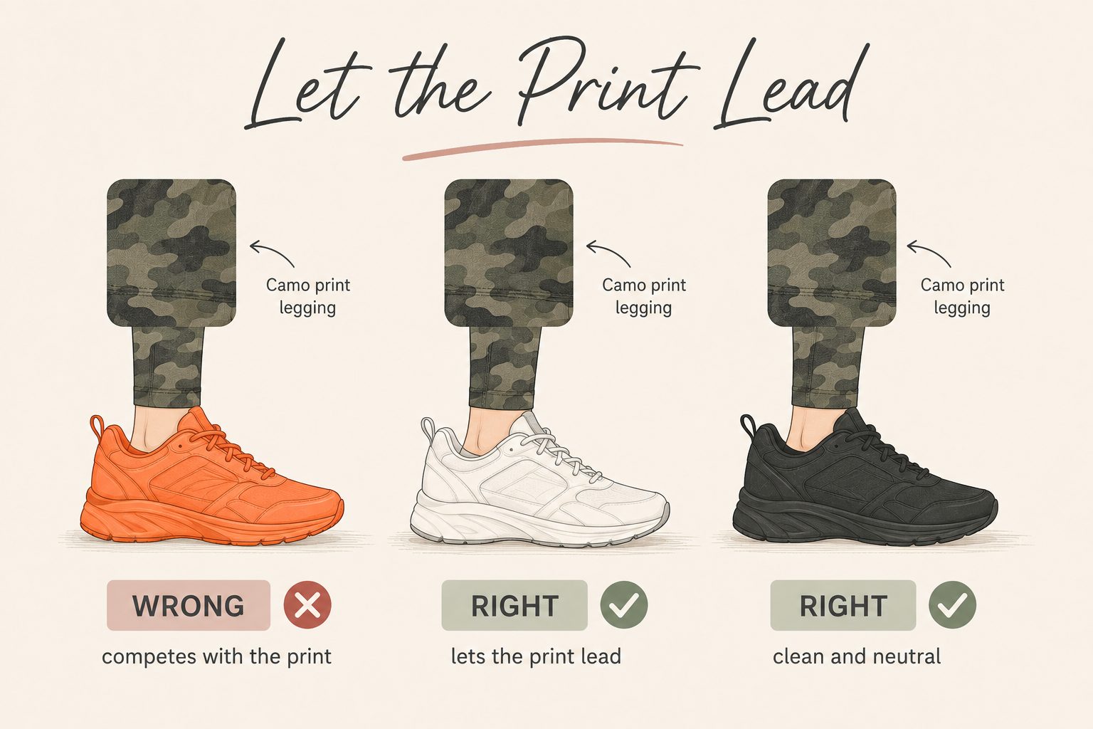 Keep Sneakers Neutral When Your Yoga Pants Are a Bold Print